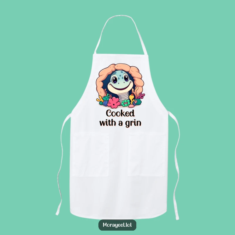 Funny Grinning Moray Eel Apron: Chef's Wear with Reef Humor
