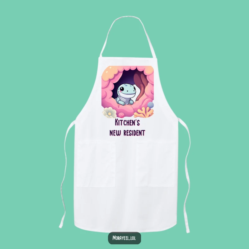Funny Moray Eel Coral Apron - Kitchen Ocean Chef Wear, Great Funny Gift