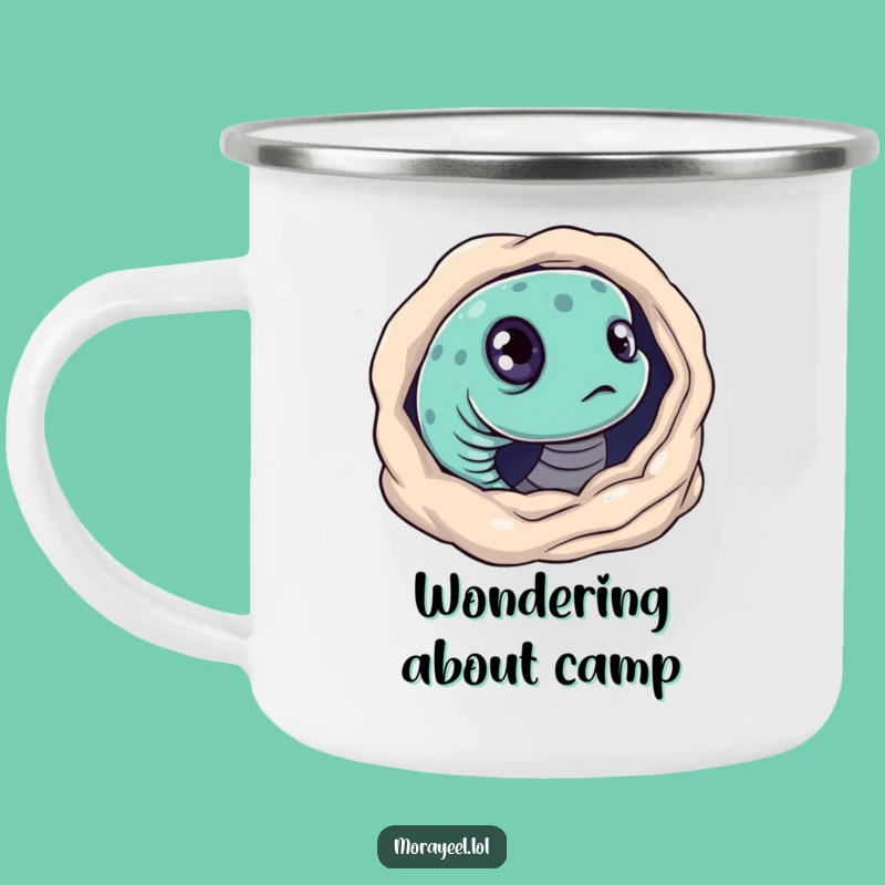 Funny Curious Moray Eel Camping Mug: Adventure Peek Gift