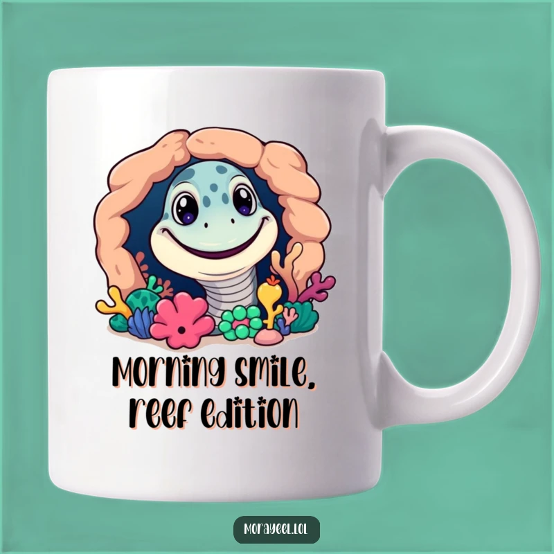 Funny Grinning Moray Eel Mug: Reef Dweller Gift for Underwater Fans
