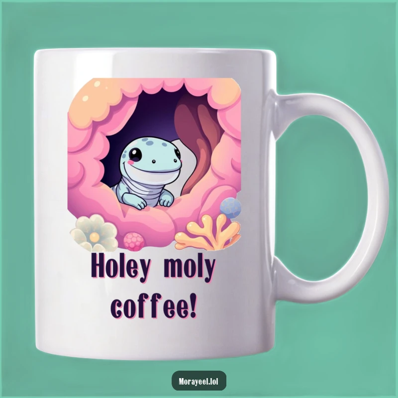 Funny Moray Eel Coral Mug - Cute Peek Design, Perfect Funny Ocean Gift