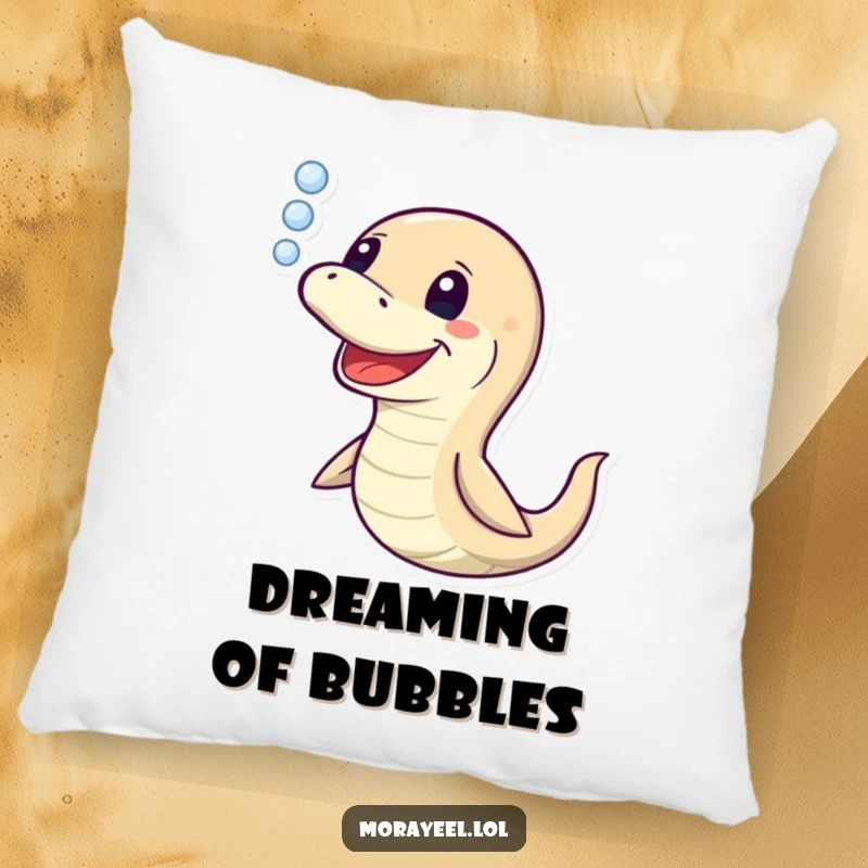 Funny Moray Eel Pillow: Featuring a joyful eel blowing bubbles, this soft pillow adds comedic flair and is a great funny gift.