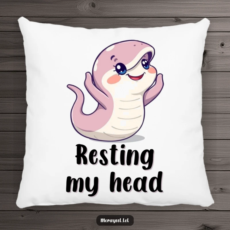 Funny Moray Eel Pillow: A soft pillow featuring a curious eel looking around, providing comfort and a touch of wit as a funny gift.