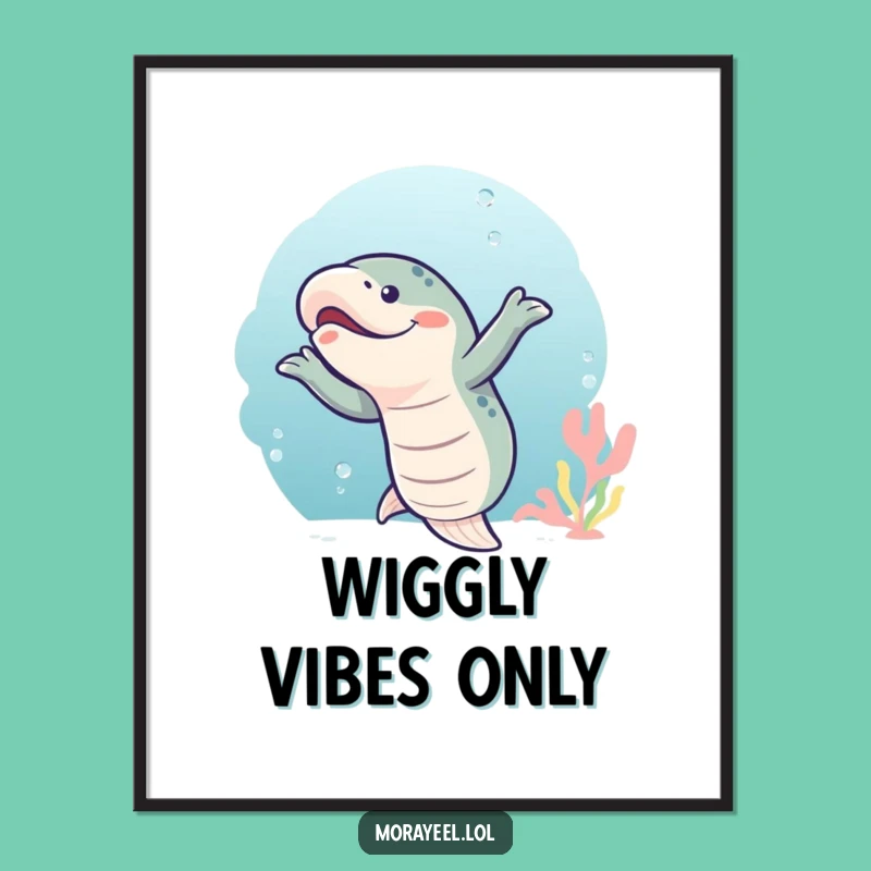 Funny Wiggly Moray Eel Dance Digital Print: Instant Joyful Wall Art
