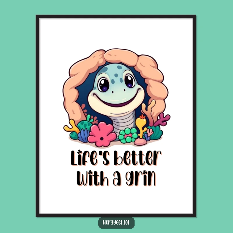 Funny Free Printable Wall Art: Grinning Moray Eel Humorous Decor