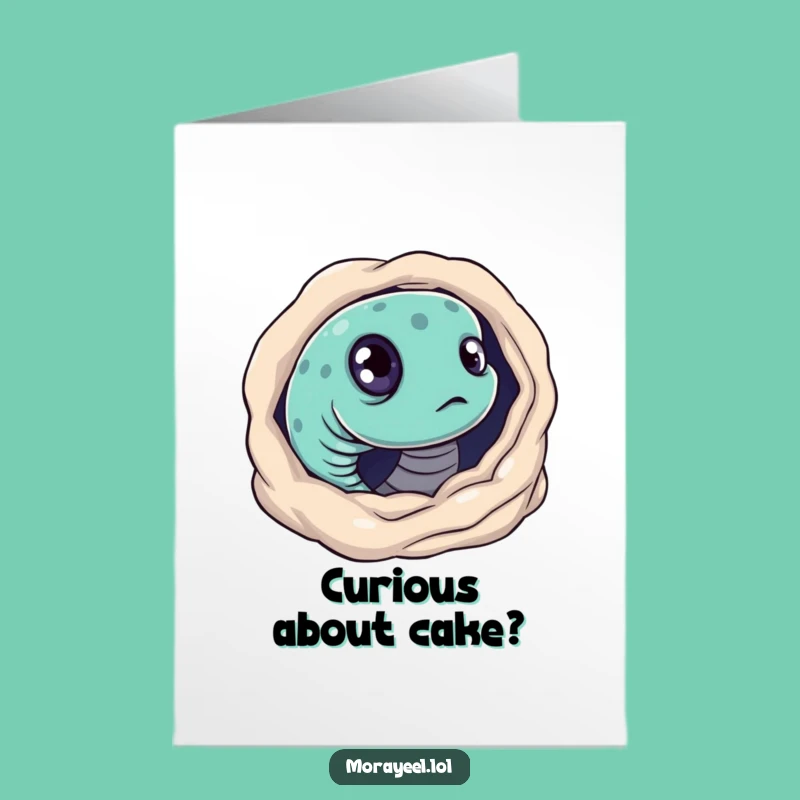 Free Printable Birthday Card: Curious Moray Eel Funny Downloadable Gift