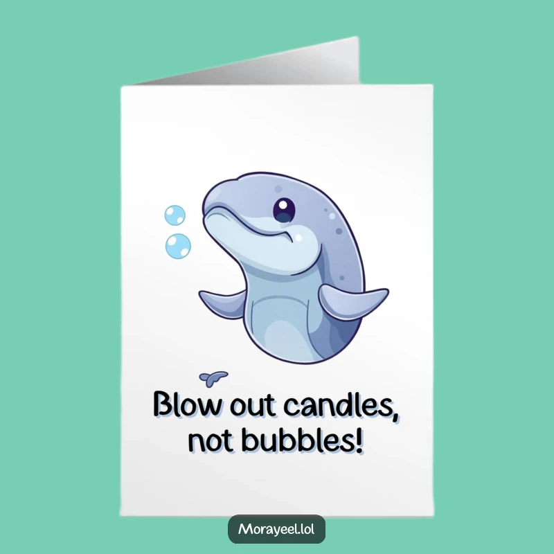 Free Printable Birthday Card: Playful Moray Eel Bubble Fun Funny Gift