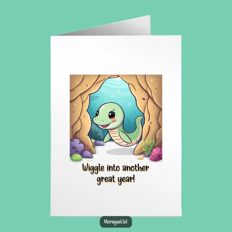 Free Printable Birthday Card: Wiggling Moray Eel - Fun Downloadable Greeting