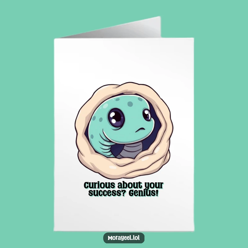 Funny Free Printable Congrats Card: Curious Eel Peek Humorous Downloadable