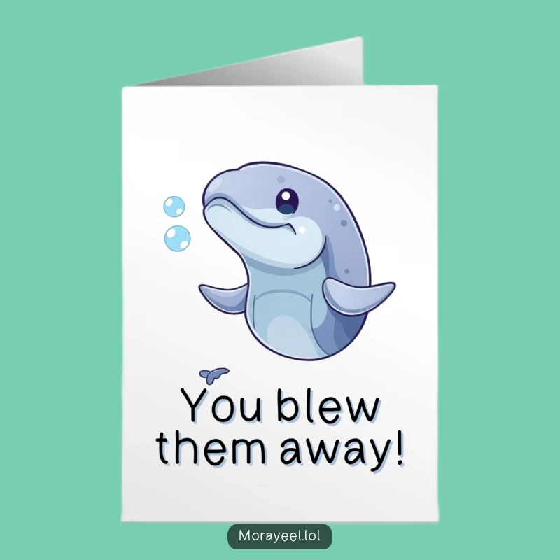 Funny Free Printable Congrats Card: Moray Eel Bubble Chase Humorous