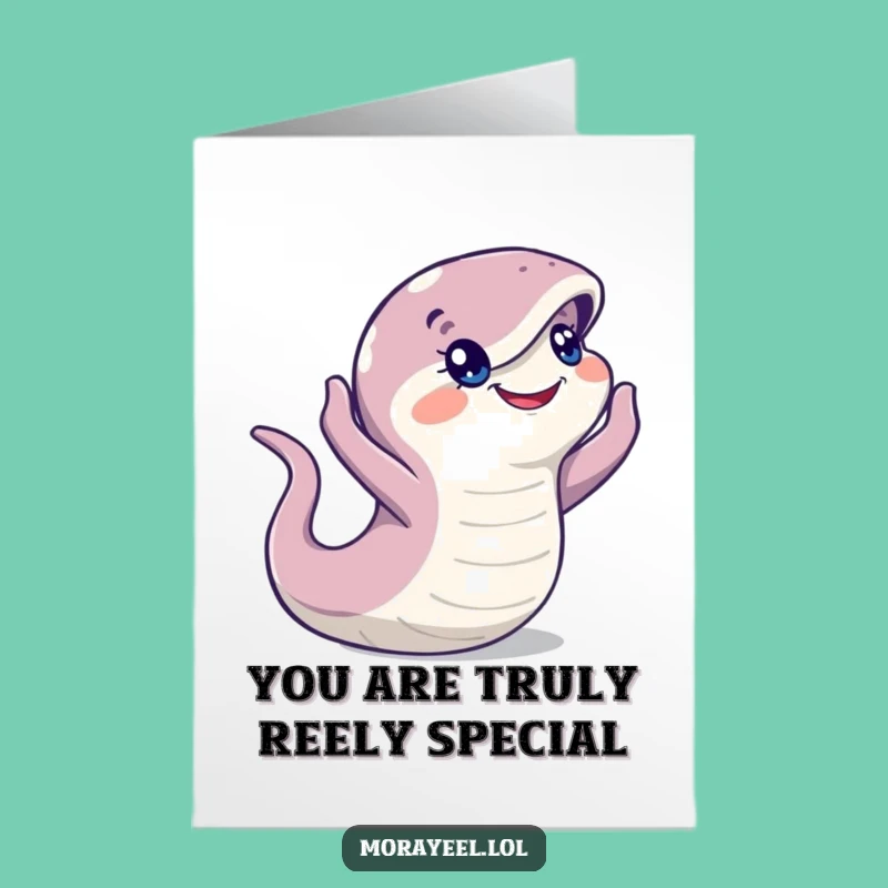 Free Printable Thank You Card: Moray Eel's Grateful Gaze - Humorous Downloadable