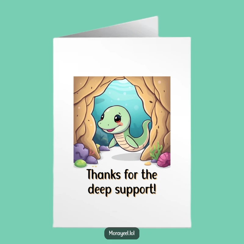 Free Printable Thank You Card: Smiling Eel Wiggle - Grateful Downloadable Greeting
