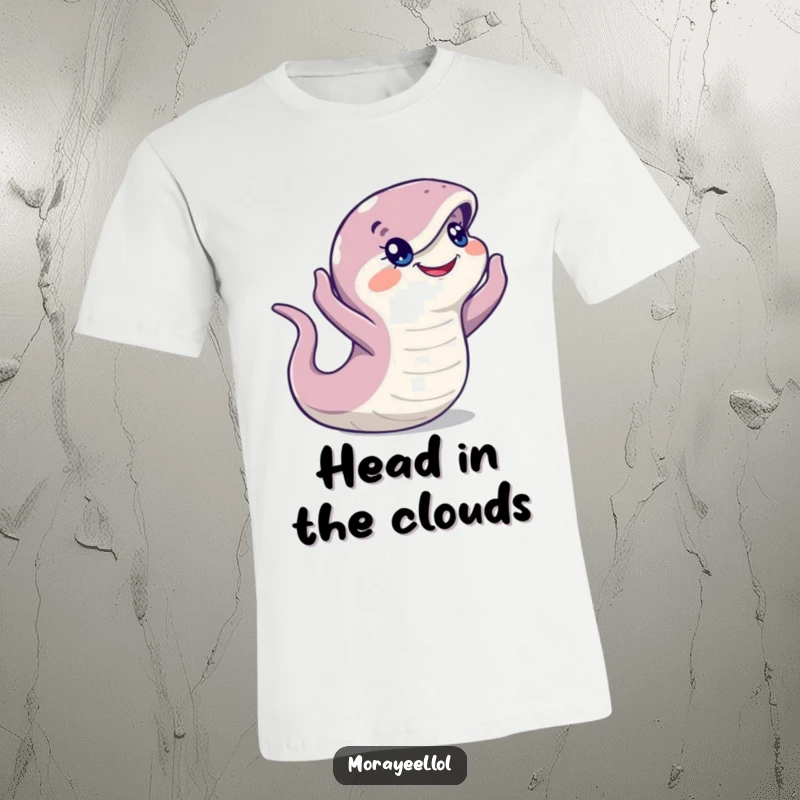 Funny Moray Eel T-Shirt: A comical eel looking around alertly, embodying a witty and observant personality for a great funny gift.