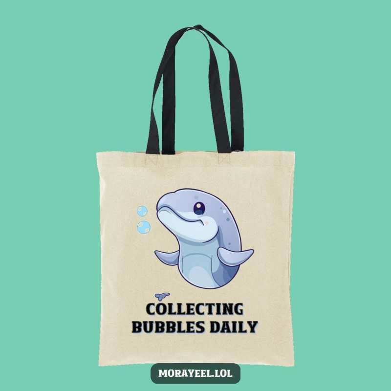 Funny Playful Moray Eel Bubble Tote Bag: Ocean Carry-All Gift